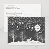 Winter Forest Peace and joy corporate logo Holiday Feestdagenkaart (Voorkant / Achterkant)