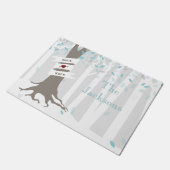 Winter Forest Personalized Doormat - Blue Deurmat (Schuin)