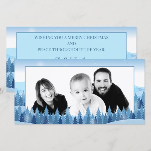 Winter Forest Photo Holiday Card Feestdagenkaart (Voorkant / Achterkant)