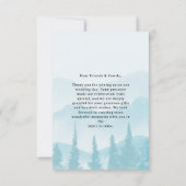 Winter Forest Pine Mountain Wedding Modern Bedankkaart (Achterkant)