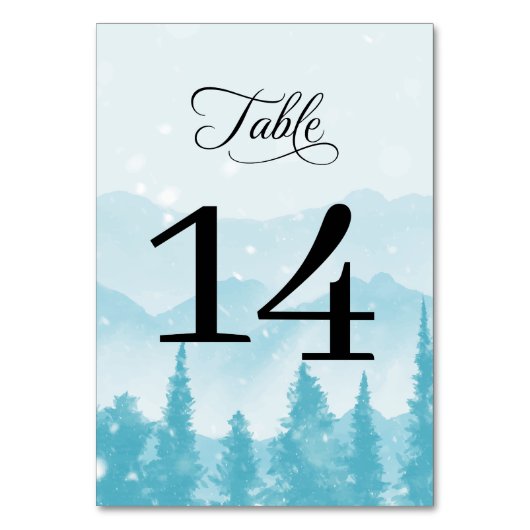 Winter Forest Pine Mountain Wedding Modern Kaart (Voorkant)