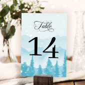 Winter Forest Pine Mountain Wedding Modern Kaart