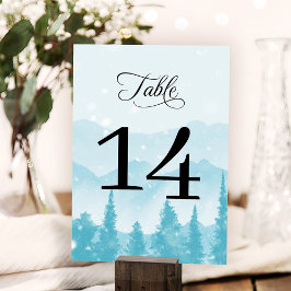Winter Forest Pine Mountain Wedding Modern Kaart