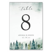 Winter Forest Pine Trees | Aangepaste bruiloft Kaart (Achterkant)