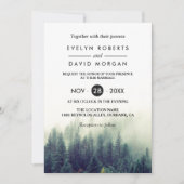 Winter Forest Pine Trees Elegant Chic Wedding Kaart (Voorkant)