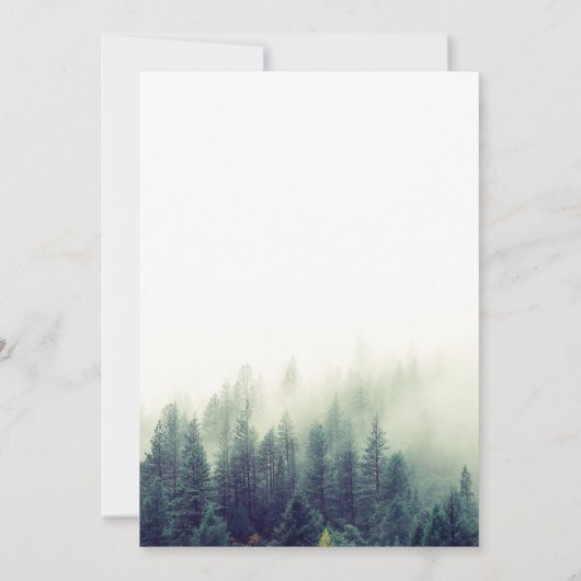 Winter Forest Pine Trees Elegant Chic Wedding Kaart (Achterkant)