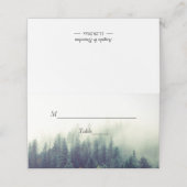 Winter Forest Pine Trees Elegant Chic Wedding Plaatskaartje (Buitenkant ongevouwen)