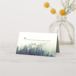 Winter Forest Pine Trees Elegant Chic Wedding Plaatskaartje