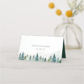 Winter Forest Pine Trees | Handschrift Plaatskaartje (Achterkant)