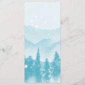 Winter Forest Pine Trees Mountain Wedding Menu (Achterkant)