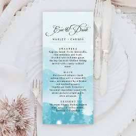 Winter Forest Pine Trees Mountain Wedding Menu