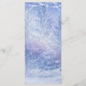 Winter Forest Pine Trees & Snowflakes Elegant Menu (Achterkant)