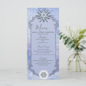 Winter Forest Pine Trees & Snowflakes Elegant Menu (Staand voorkant)