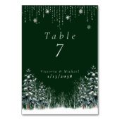 Winter Forest Pine Trees Snowflakes Kaart (Achterkant)