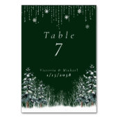 Winter Forest Pine Trees Snowflakes Kaart (Voorkant)