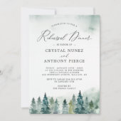Winter Forest Pine Trees Wedding Rehearsal Dinner Kaart (Voorkant)