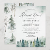 Winter Forest Pine Trees Wedding Rehearsal Dinner Kaart (Voorkant / Achterkant)