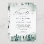 Winter Forest Pine Trees Wedding Rehearsal Dinner Kaart<br><div class="desc">In de uitnodiging voor de Serene Winter staat een waterverf-pijnboomachtergrond. Het is perfect voor de Winterseizoen uitnodigingen. Met onze gebruiksvriendelijke ontwerptool kunt u deze eenvoudig aanpassen om uniek voor u te zijn. Voor verdere aanpassing, te klikken gelieve de "pas verder"verbinding aan en ons ontwerphulpmiddel te gebruiken om deze sjabloon te...</div>