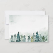 Winter Forest Pine Trees Wedding RSVP Kaart (Achterkant)