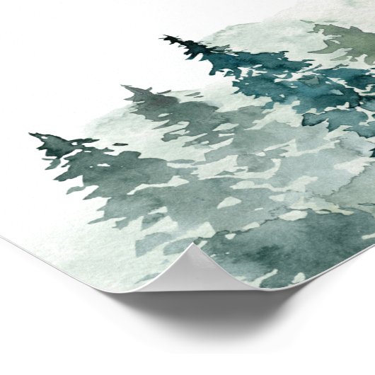 Winter Forest Pine Trees Welcome Wedding Sign Poster (Hoek)