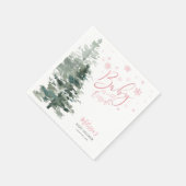 Winter Forest Pink Het is koud buiten Baby shower Servet (Hoek)