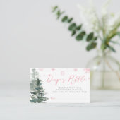 Winter Forest Pink Het is koud buiten de luier Informatiekaartje (Staand voorkant)