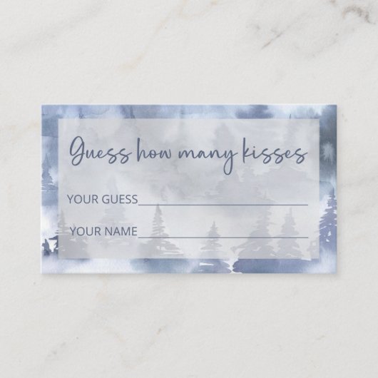 Winter Forest raden hoeveel kussen bruids spel Informatiekaartje (Voorkant)
