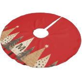 Winter Forest Red Monogram Kerstboom Rok (Gekanteld)