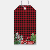 Winter Forest Red Truck Dank u Label Cadeaulabel (Achterkant)