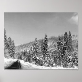 Winter Forest Road Poster