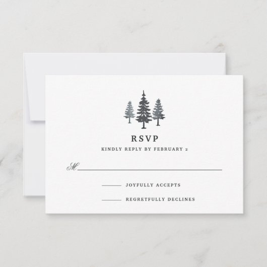 Winter Forest RSVP-kaart RSVP Kaartje (Voorkant)