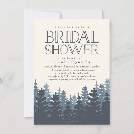 Winter Forest Rustic Bridal Shower Kaart (Voorkant)