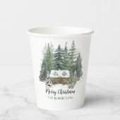 Winter Forest Rustic KerstWoodland Cabin Papieren Bekers