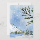 Winter Forest Rustige Waterverf Blue Pine Tree Boy Kaart (Achterkant)