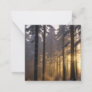 Winter Forest Scene Groeten Kaart Notitiekaartje