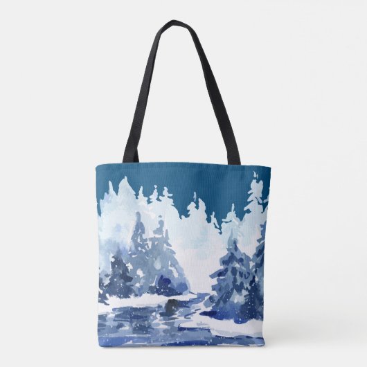 Winter Forest Scene Tas (Achterkant)