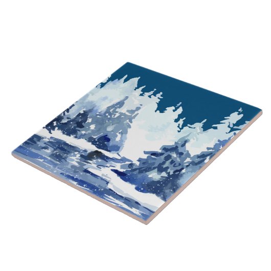 Winter Forest Scene Tegeltje (Zijkant)