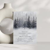 Winter Forest Scene Waterverf Engagement Party Kaart