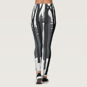 Winter Forest Silhouette in zwart-wit Leggings (Achterkant)