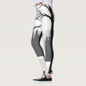 Winter Forest Silhouette in zwart-wit Leggings (Links)
