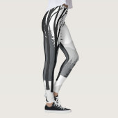 Winter Forest Silhouette in zwart-wit Leggings (Rechts)