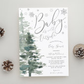 Winter Forest Silver Het is koud buiten Baby showe Kaart