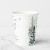 Winter Forest Silver Het is koud buiten Baby showe Papieren Bekers (Rechts)