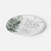 Winter Forest Silver Het is koud buiten Baby showe Papieren Bordje (Gekanteld)