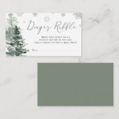 Winter Forest Silver Het is koud buiten luier Informatiekaartje (Voorkant / Achterkant)