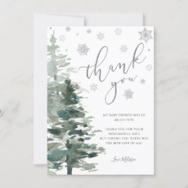 Winter Forest Silver Het is koud buiten vlak Bedankkaart