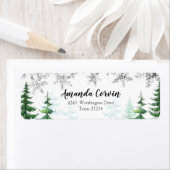 Winter Forest Silver Snowflake Address Label (Insitu)