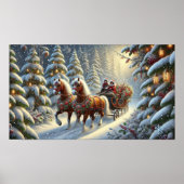 Winter Forest Sleigh Ride Poster (Voorkant)