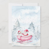 Winter Forest Sleight Santa Claus Baby shower Kaart (Achterkant)