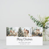 Winter Forest Sneeuwrijke Vrolijke Kerstmis Foto Feestdagenkaart (Staand voorkant)